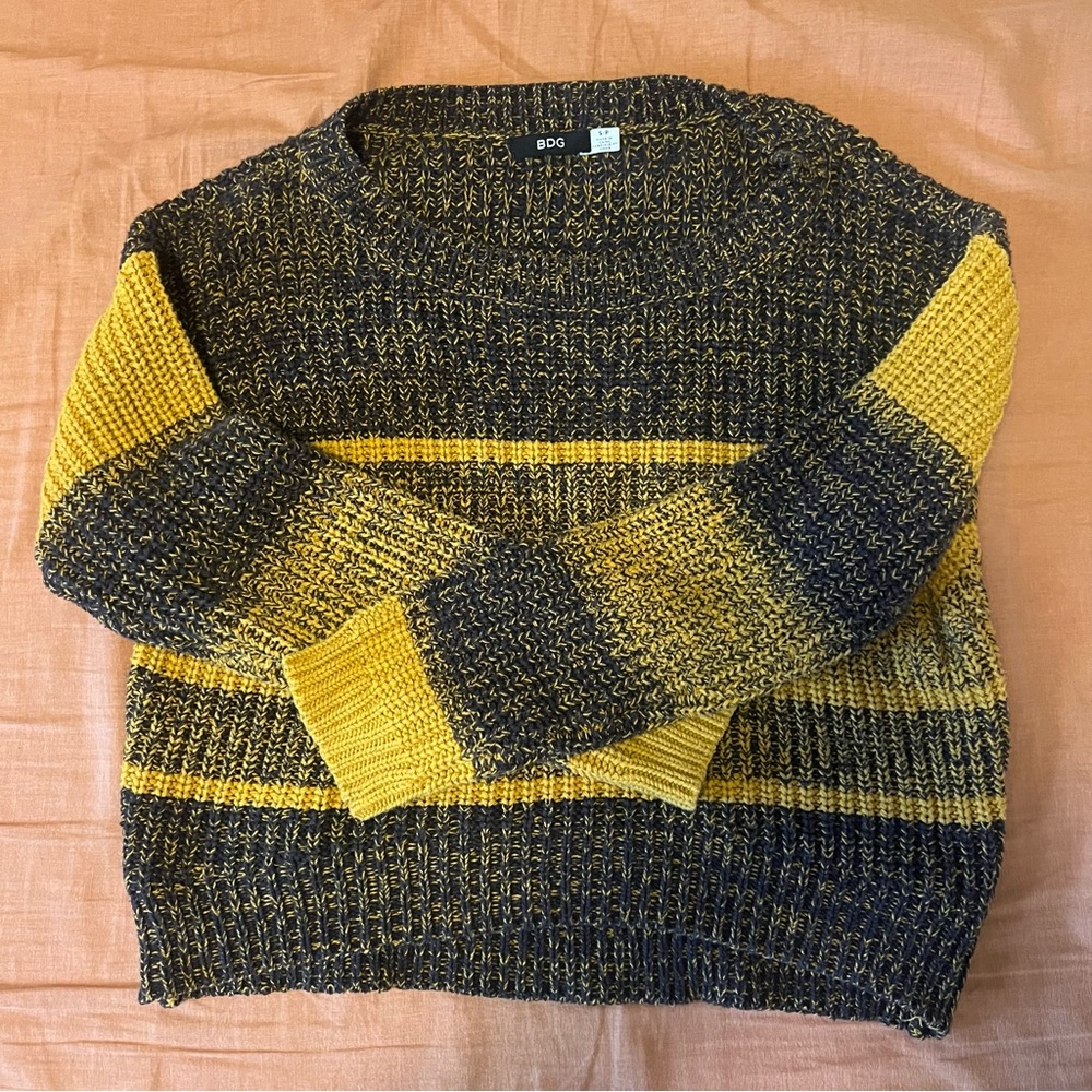 BDG Yellow and Black Striped Sweater